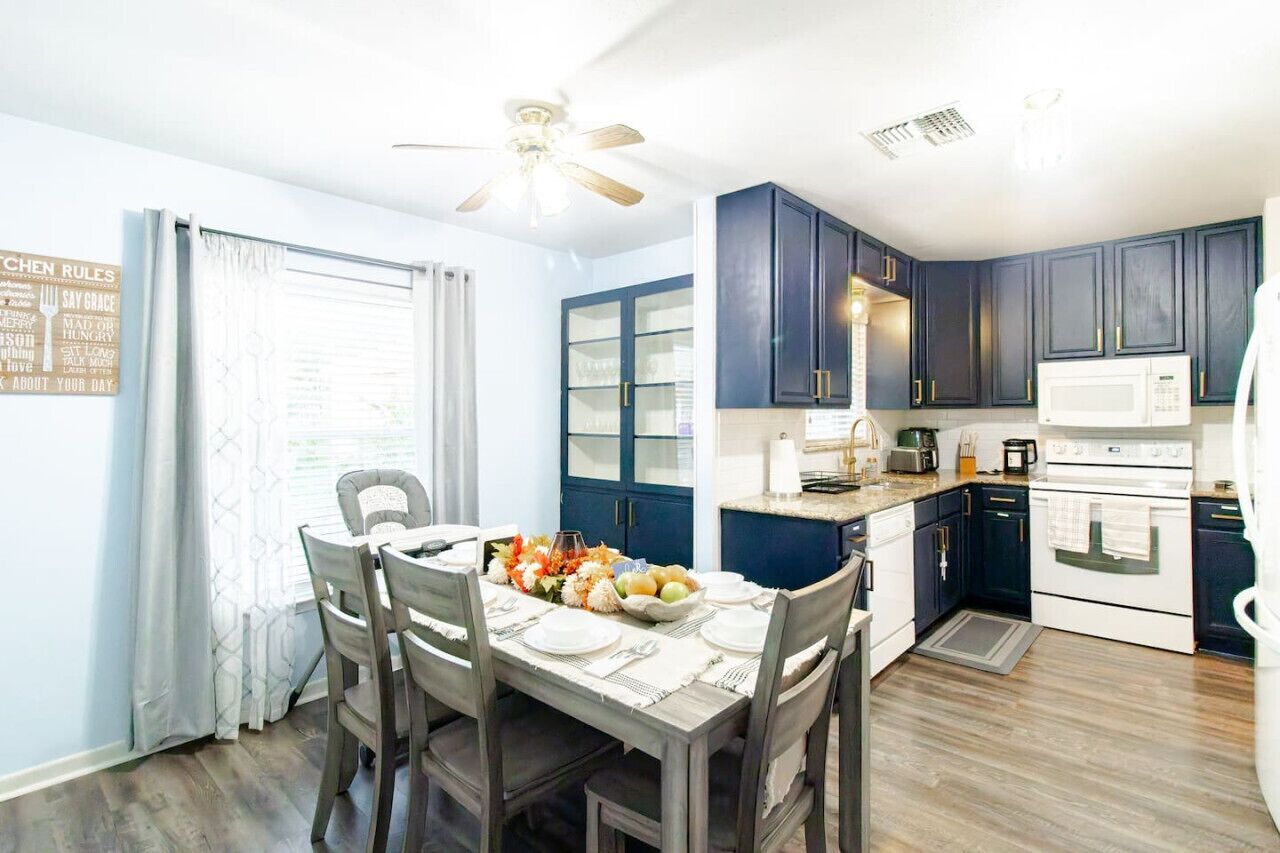 Fridge, microwave, dishwasher, coffee/tea maker