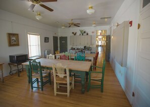 Mini-fridge, microwave, coffee/tea maker, paper towels