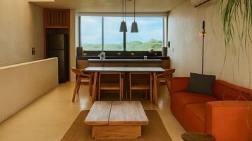 Apartment (6A) | Living area | 43-inch Smart TV with cable channels