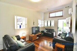 TV, DVD player, books