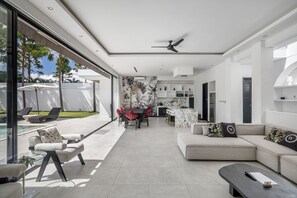 Deluxe Villa, 3 Bedrooms, Patio | Living area | 32-inch Smart TV with digital channels - Mr. & Mrs. W Canggu by Alfred in Bali (Canggu)