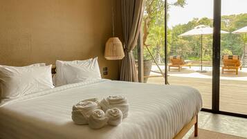 Deluxe Double Room, Non Smoking, Pool View | In-room safe, laptop workspace, blackout curtains, free WiFi