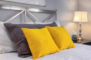 Iron/ironing board, travel crib, WiFi, bed sheets
