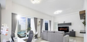 Apartment | Living area - LUX  The West Wharf Canal View Suite (Dubai)