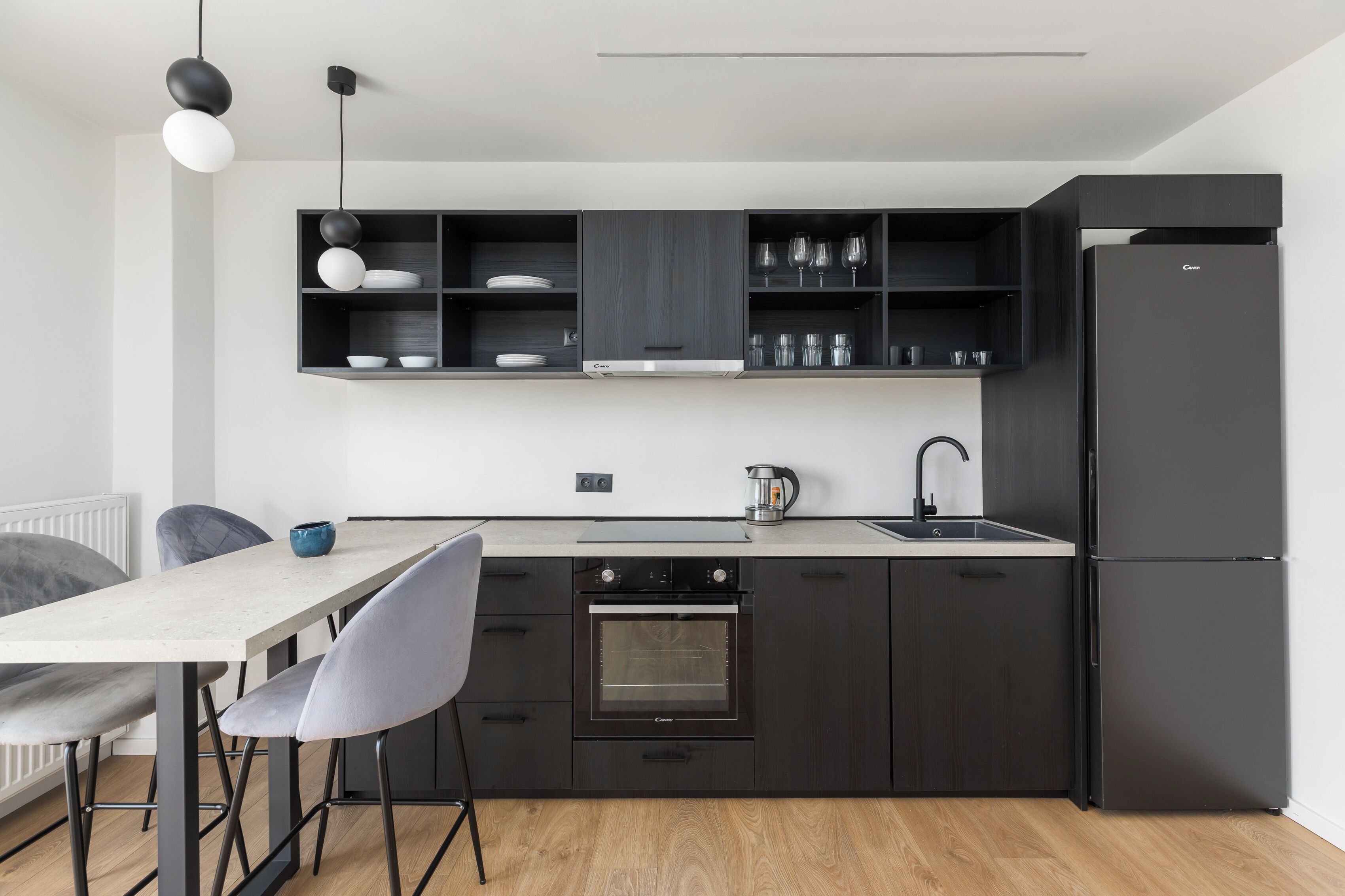 Superior Apartment, Balcony | Private kitchen | Fridge, oven, stovetop, dishwasher