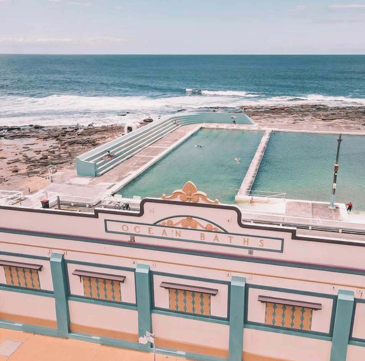 A view of Ocean Baths with a pool and a beach area.
