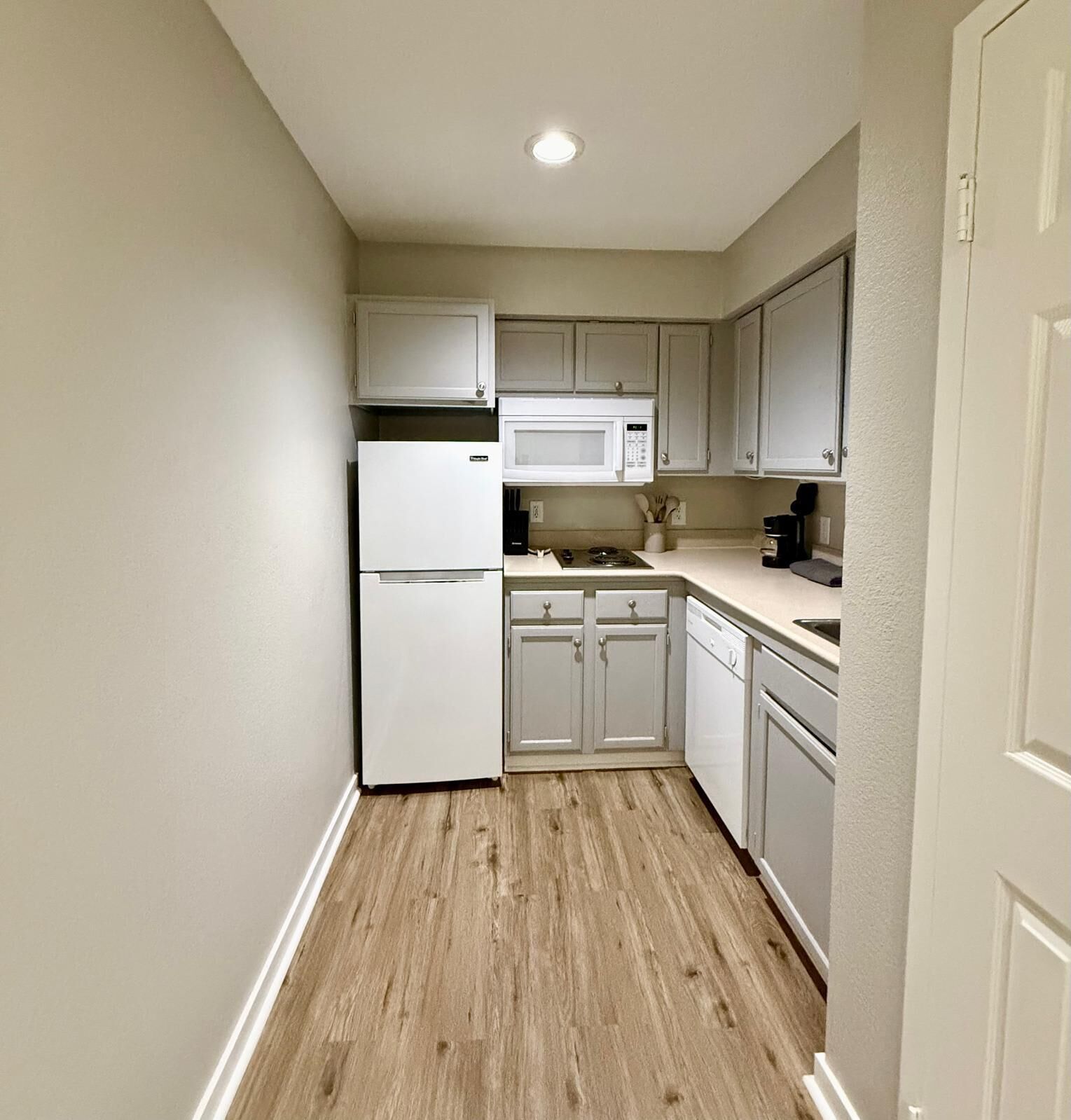 Fuel your day from this smartly arranged kitchen.