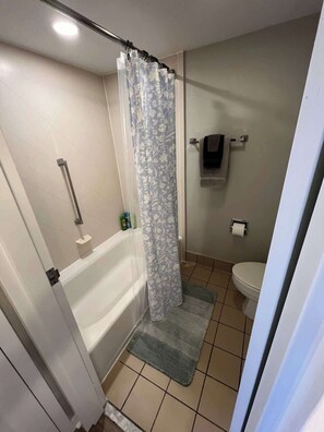 Ducha, secador de pelo, toallas