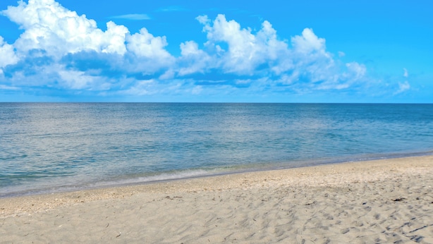 A beach with clear skies and calm water. - Key Retreat: Bay Views & Private Beach Access (Englewood)