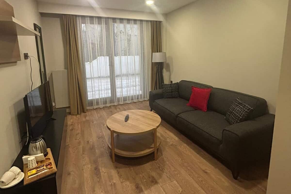 Desk, laptop workspace, free WiFi, bed sheets