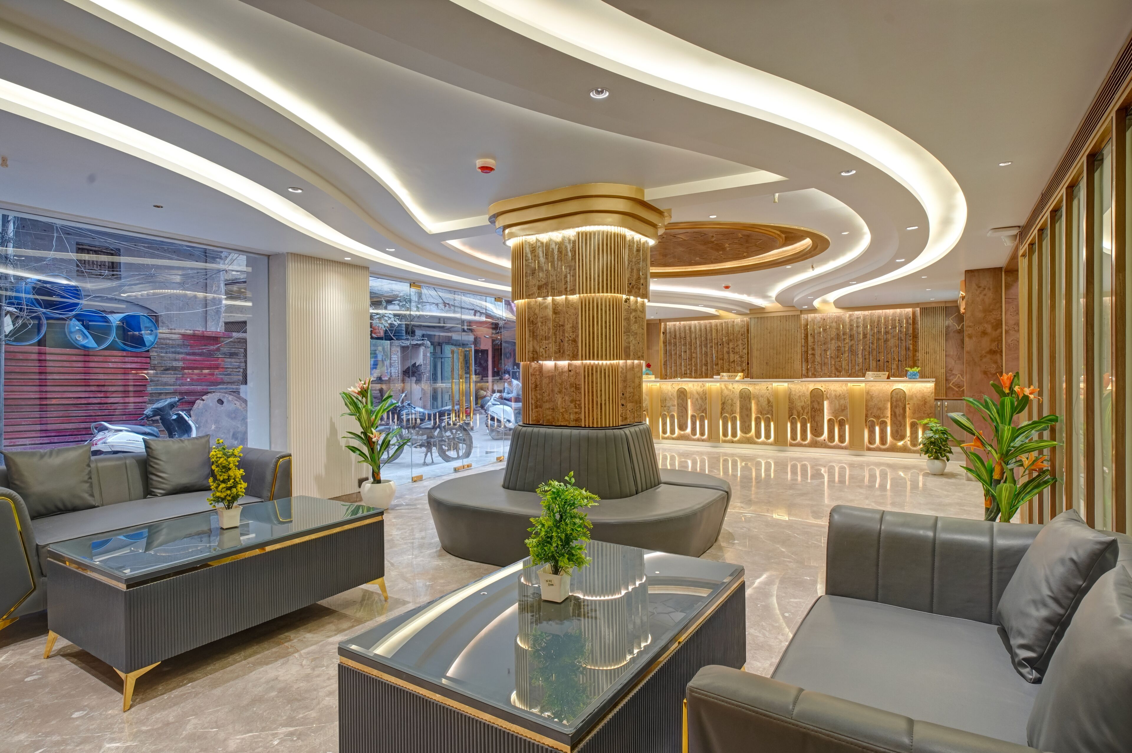 Siddeområde i lobbyen