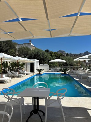 Seasonal outdoor pool, open 8:30 AM to 6:30 PM, pool umbrellas - IG - Villa Don Antonio  Apartment  (Giardini Naxos)