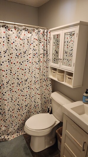Séchoir à cheveux, serviettes fournies, savon, shampooing