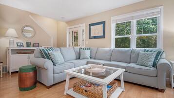 TV connectée, cheminée, écrans d'ordinateur