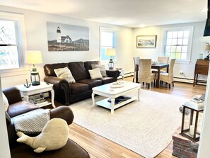 Smart TV, fireplace, DVD player, table football - Sunset Point - Spacious 4-BR Long Pond House w/ private swimmable beach & AC (Yarmouth)