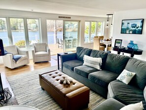 Smart TV, fireplace, DVD player, table football - Sunset Point - Spacious 4-BR Long Pond House w/ private swimmable beach & AC (Yarmouth)