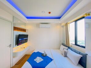 Íbúð | 2 svefnherbergi, skrifborð, ókeypis þráðlaus nettenging