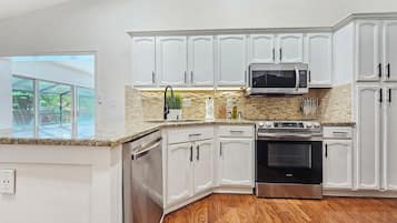 Microwave, oven, stovetop, dishwasher