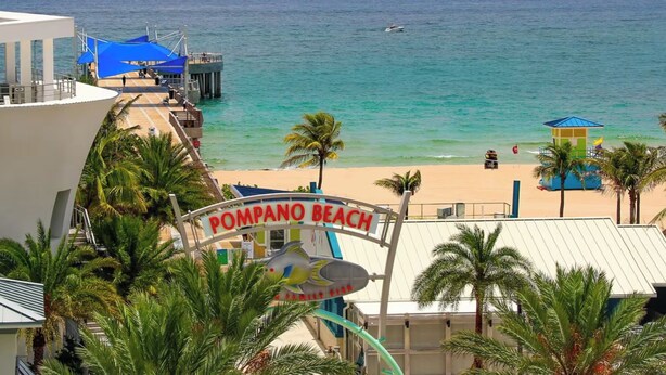 On the beach, sun loungers, beach towels