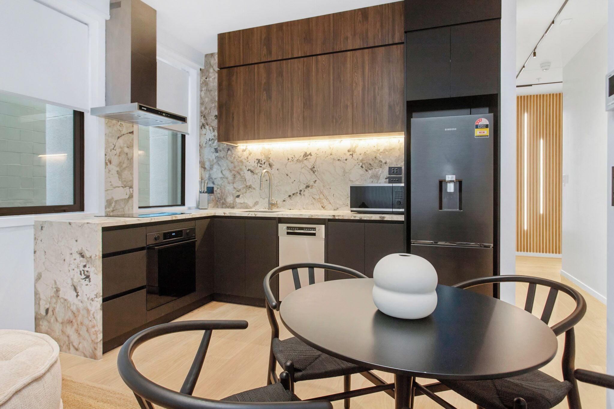 Two Bedroom Apartment | Private kitchen | Full-size fridge, microwave, oven, dishwasher