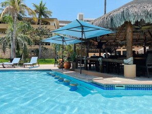 Outdoor pool, a heated pool