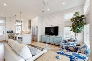 TV - Luxurious coastal retreat in Waters Edge, steps from beach, pool, and dining (Port Aransas)