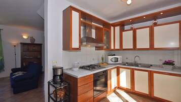 Family House, Multiple Bedrooms, Mountainside (Belvedere B) | Private kitchen | Fridge, microwave, oven, stovetop