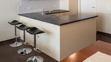 Comfort Apartment, Balcony, Mountain View | Private kitchen | Highchair