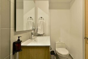 Ducha, secador de pelo, toallas