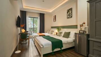 Family Room, 2 Queen Beds, Non Smoking, City View | 1 bedroom, desk, soundproofing, free WiFi