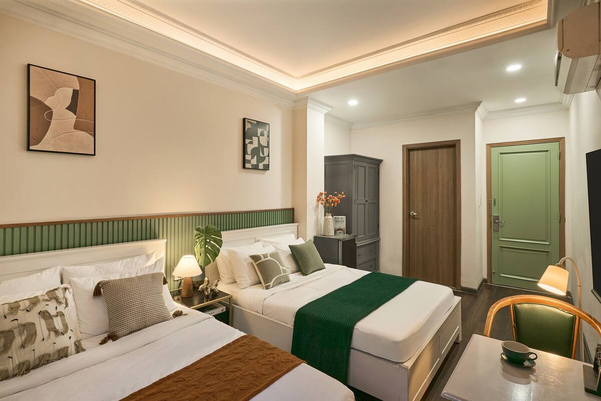 Family Room, 2 Queen Beds, Non Smoking, City View | 1 bedroom, desk, soundproofing, free WiFi