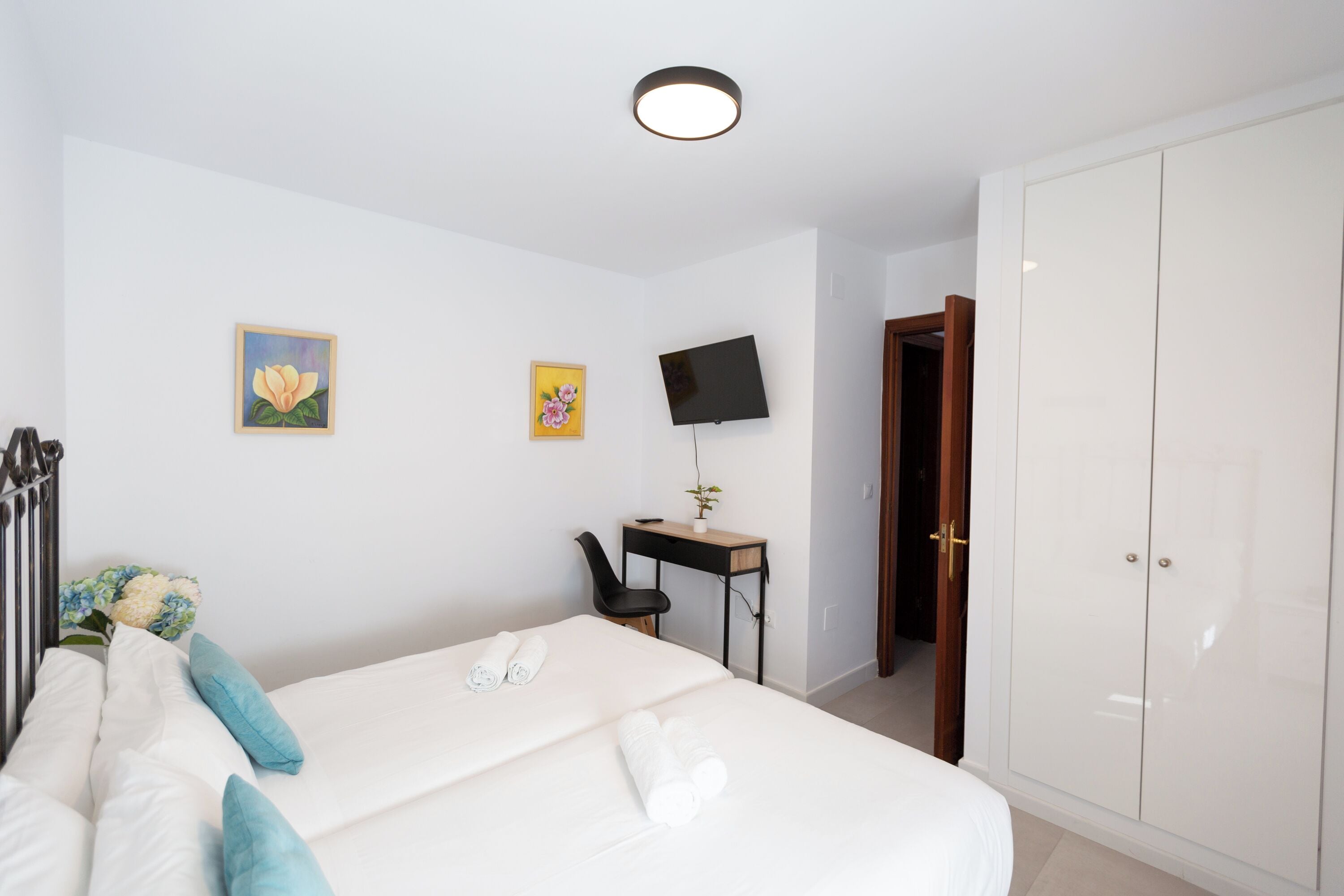 Blackout curtains, soundproofing, iron/ironing board (on request)