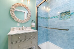 Shower, towels, soap
