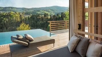 Luxury Chalet, Private Pool, Hill View | View from room