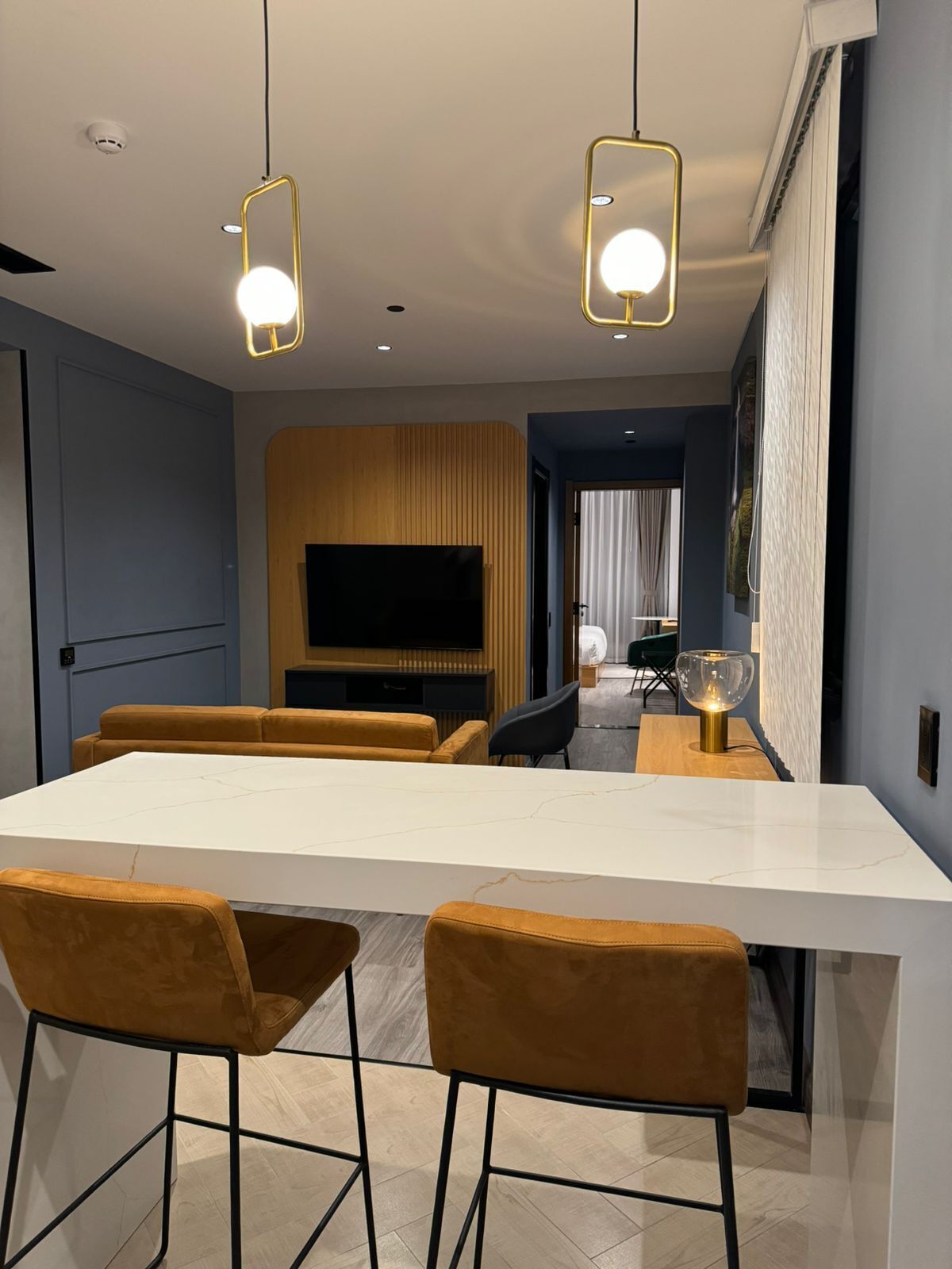 40-inch flat-screen TV with cable channels