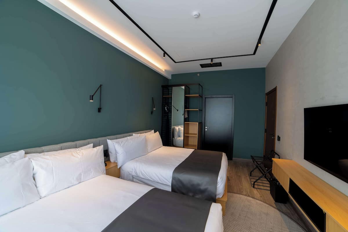 In-room safe, desk, laptop workspace, iron/ironing board