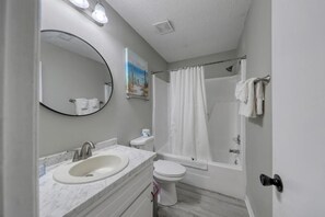 Towels, soap, shampoo, toilet paper