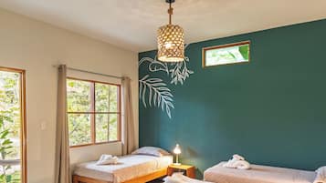 Family Quadruple Room, Garden View | Premium bedding, memory foam beds, laptop workspace