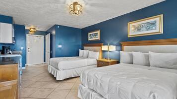 Room, 2 Double Beds, Balcony, Ocean View (Oceanfront Inn Room #22) | 1 bedroom, individually decorated, individually furnished, bed sheets
