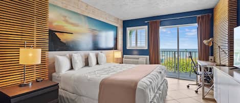 Room, 1 King Bed, Balcony, Ocean View (Oceanfront Inn Room #17) | 1 bedroom, individually decorated, individually furnished, bed sheets