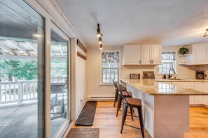 Fridge, microwave, oven, stovetop - Hot Tub Retreat Near Saco River with Fire Pit! (Conway)