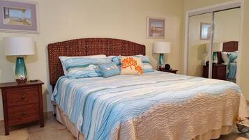 2 bedrooms, desk, iron/ironing board, travel cot