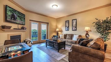 Fernseher, Kamin, Bücher