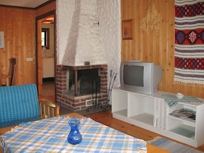 TV, fireplace, DVD player