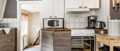 Fridge, microwave, oven, toaster