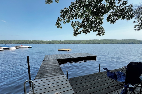 Condo members only shared dock by the water.