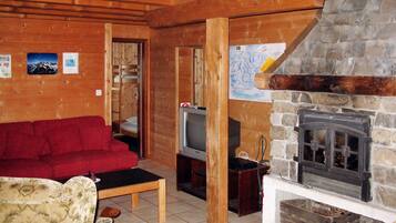 Télévision, cheminée