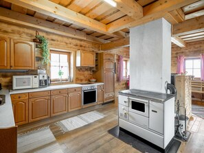 Fridge, oven, dishwasher, high chair