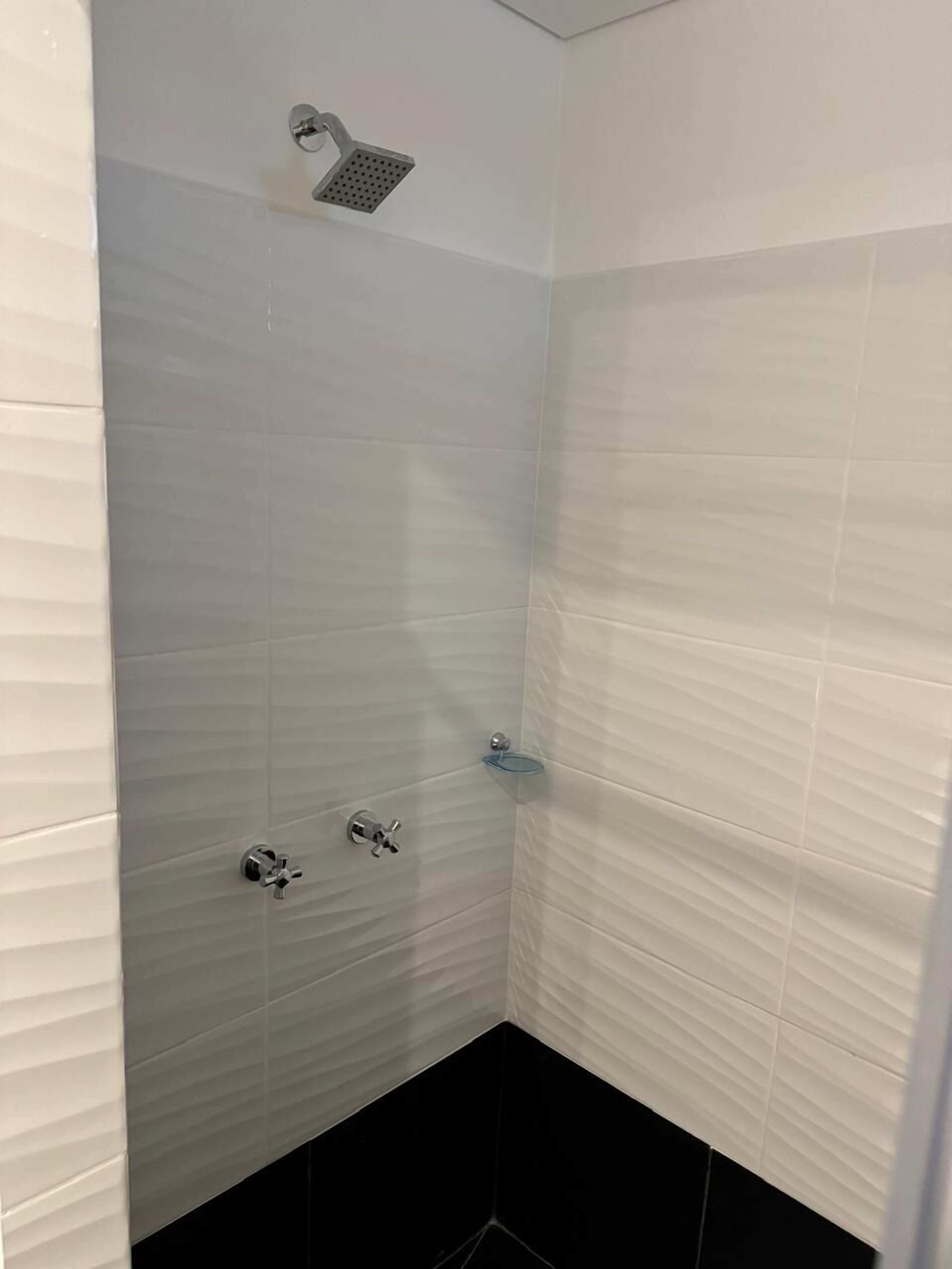 Ducha, toallas, jabón, shampoo