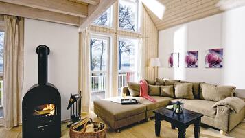 Fernseher, Kamin, DVD-Player